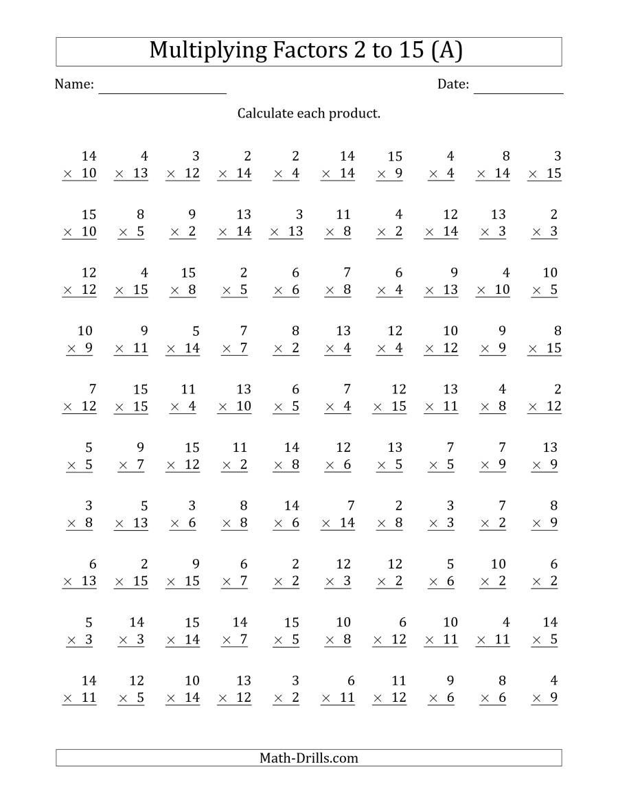 21 Grade 4 Multiplication Worksheets 1-10