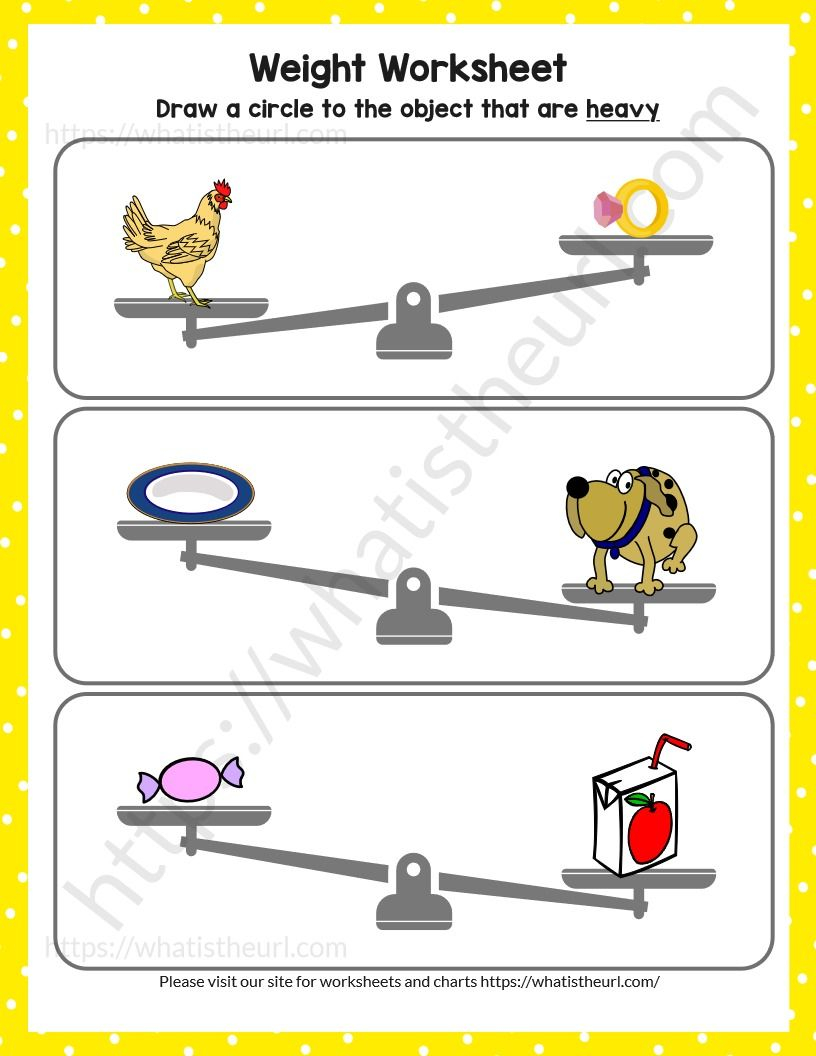 21 Heavy And Light Worksheets Kindergarten Printable