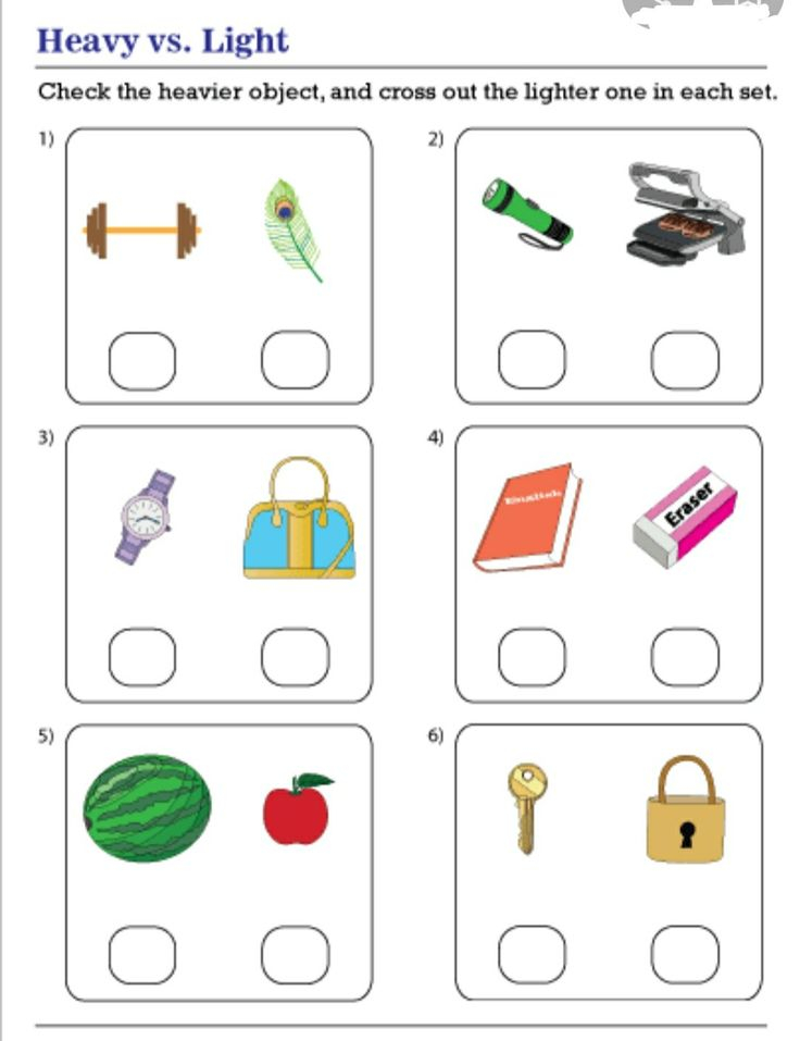 21 Heavy And Light Worksheets Kindergarten Printable