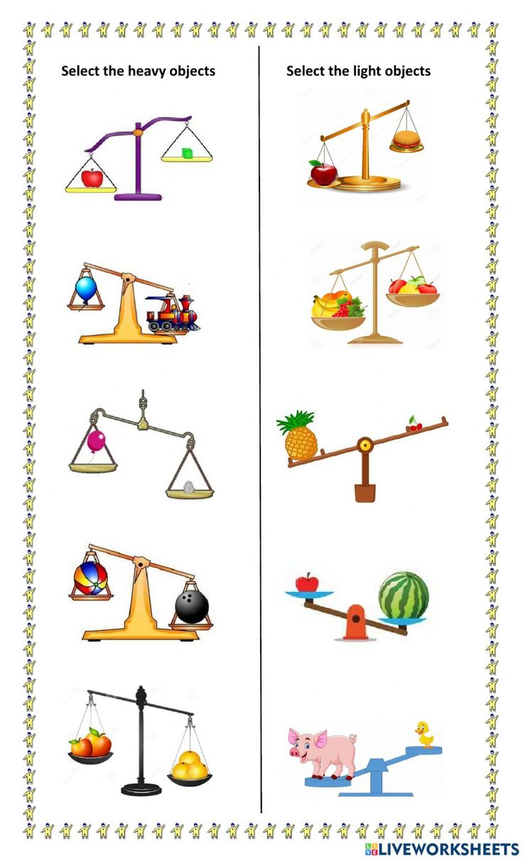 21 Heavy And Light Worksheets Kindergarten Printable