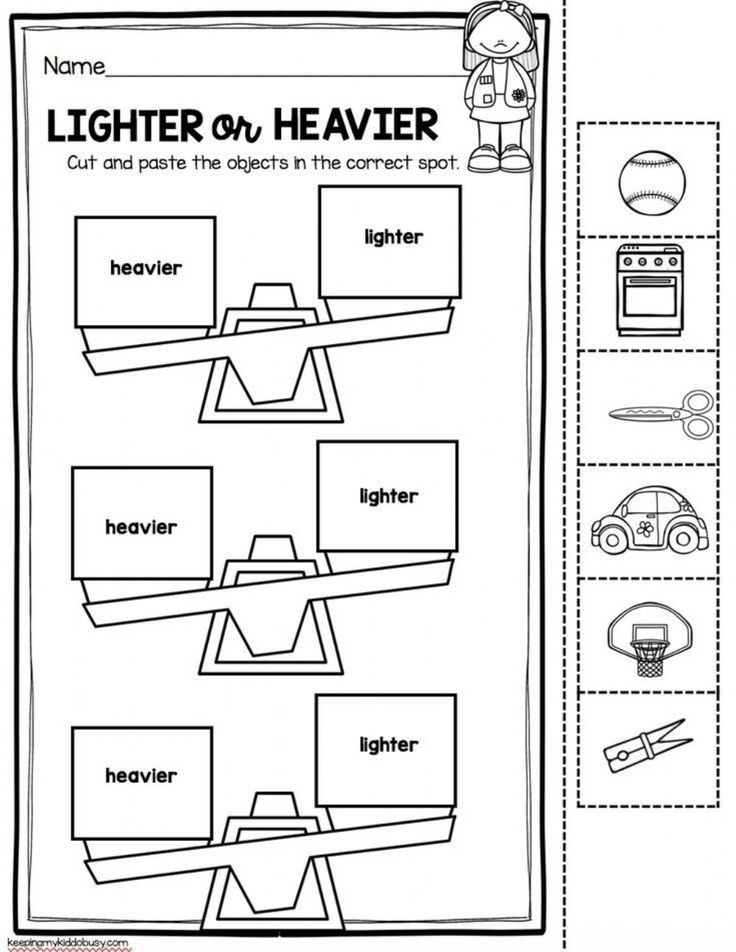 21 Heavy And Light Worksheets Kindergarten Printable