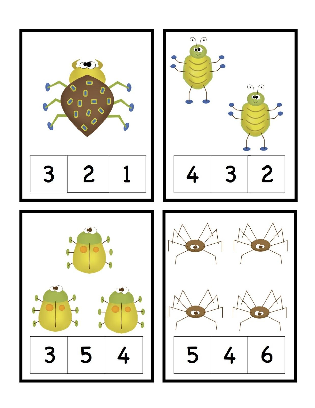 21 Insect Math Worksheets For Preschool