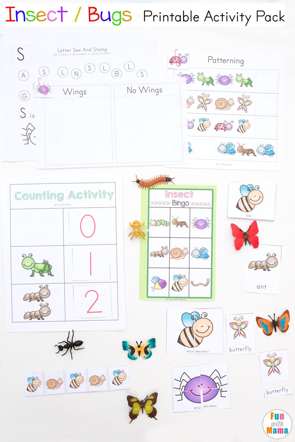 21 Insect Math Worksheets For Preschool