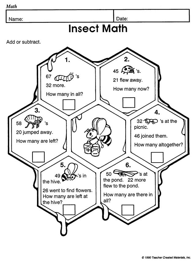 21 Insect Math Worksheets For Preschool