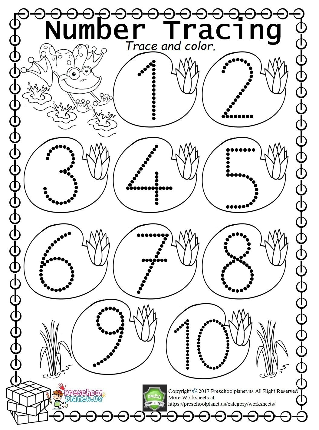 21 Number Tracing Worksheets For Kindergarten