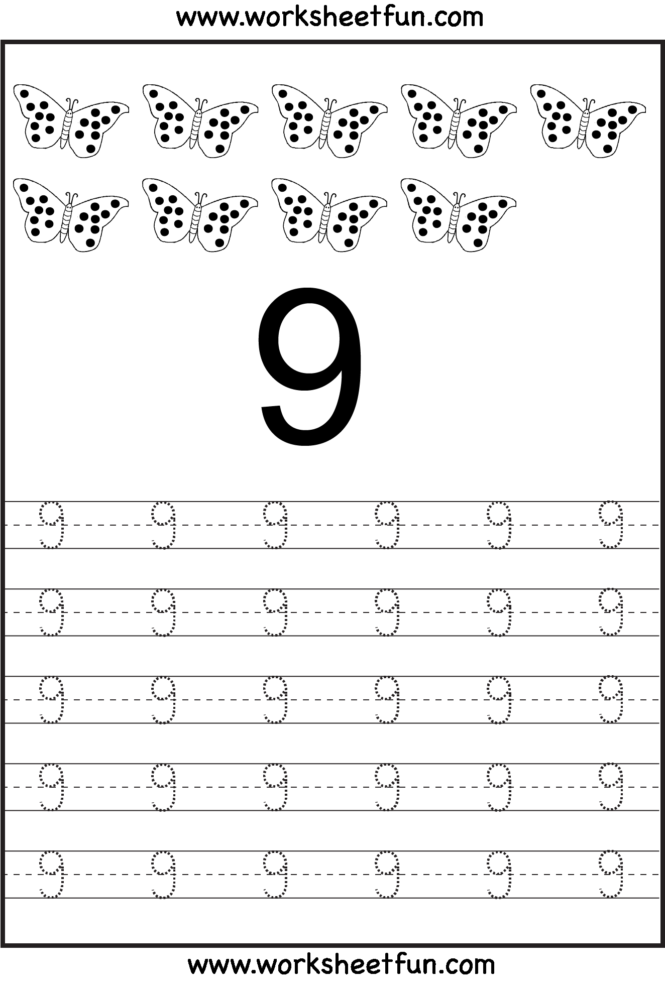 21 Number Tracing Worksheets For Kindergarten