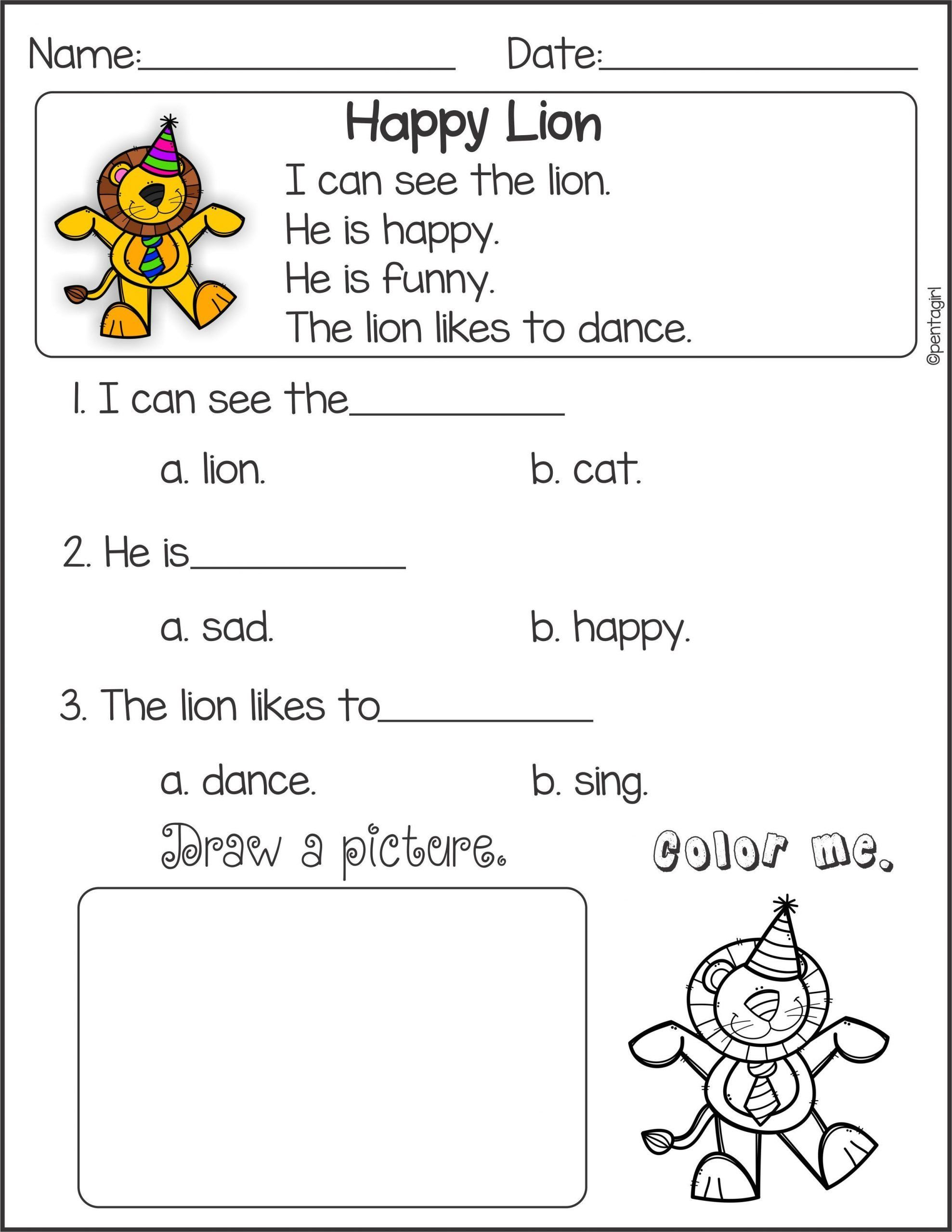 21 Printable Kindergarten Reading Worksheets