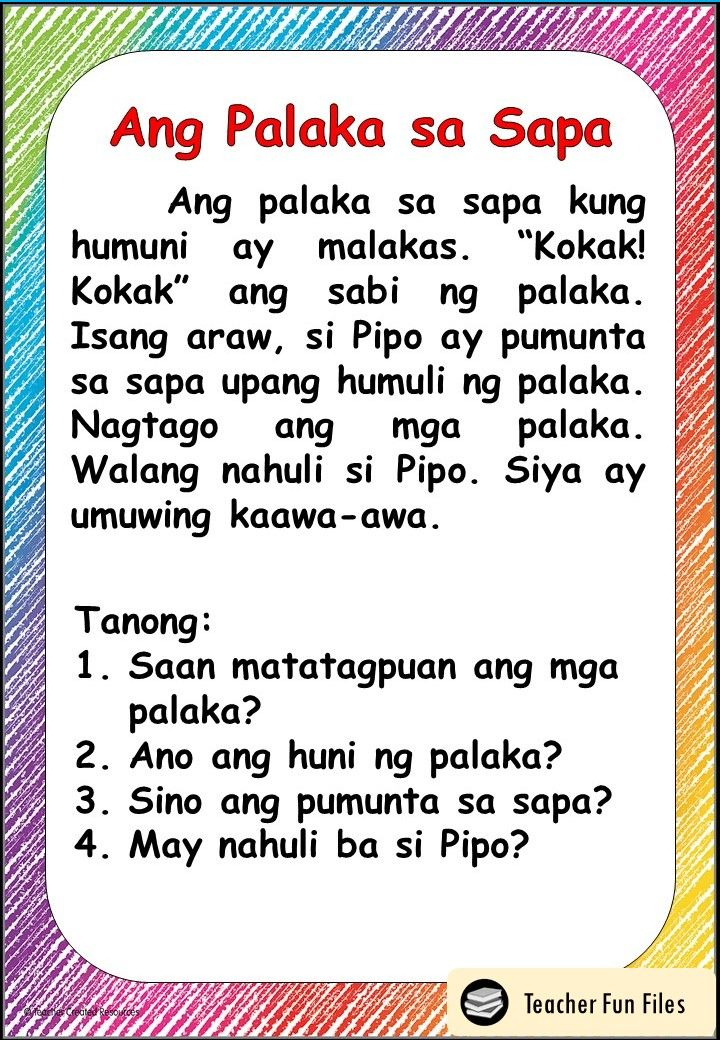 21 Reading Practice Worksheets Kindergarten Tagalog