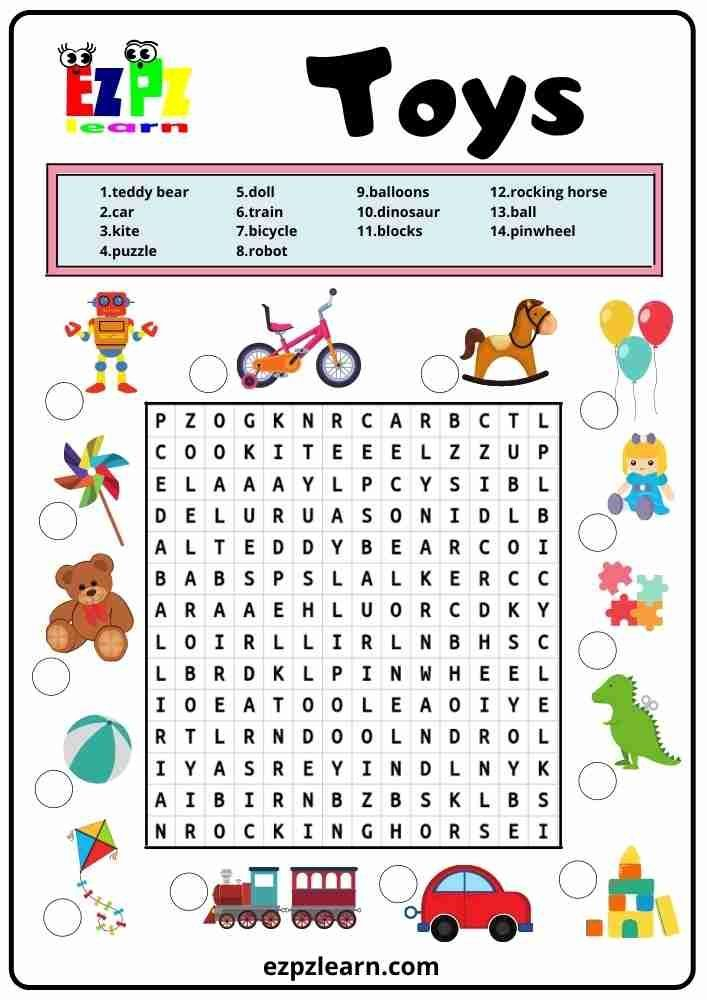 21 Word Search Worksheets For Kindergarten