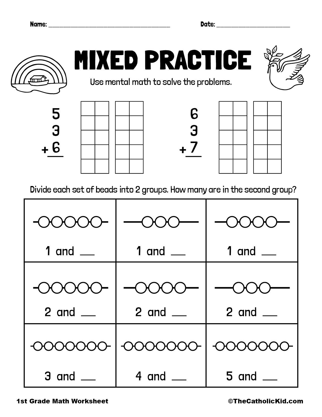 21 Worksheets For 1St Grade English Math Division