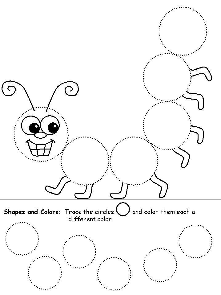 21 Worksheets For Preschool Kindergarten To Trace Shapes, Colors