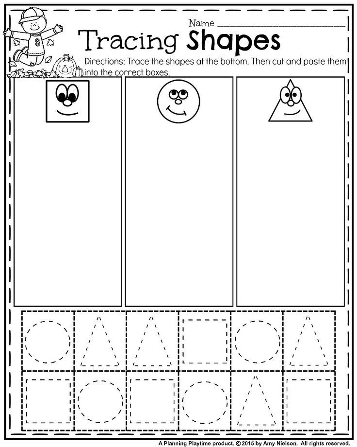 21 Worksheets For Preschool Kindergarten To Trace Shapes, Colors